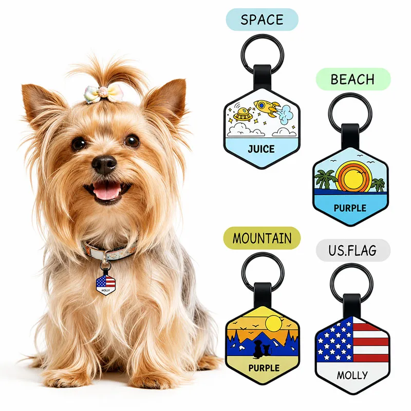 Anti-Lost Barcode NFC Tag Animal Collar Tag Laser Engraved Pet Tag