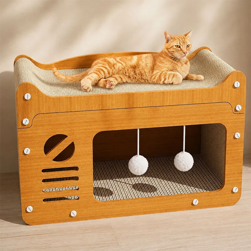 wooden cat house