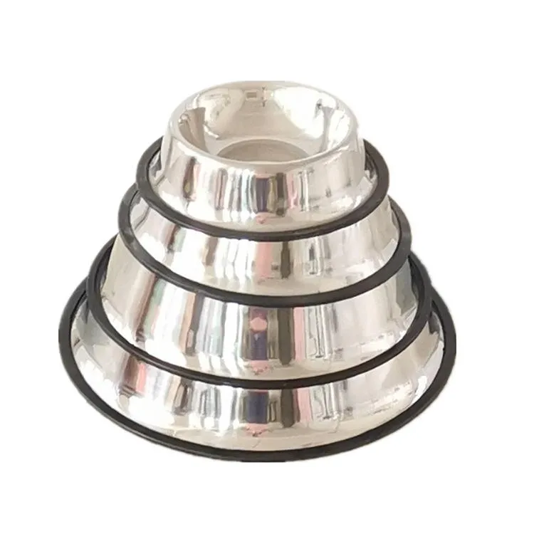 Stainless Steel Dog Bowl with Rubber Base