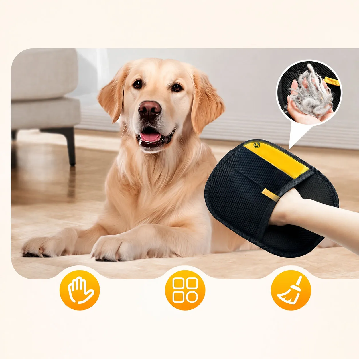 Pet Hair Removal Gloves, Pack of 2