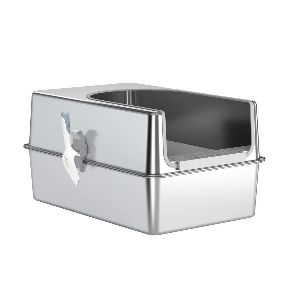Extra Large Stainless Steel Cat Litter Box with High
