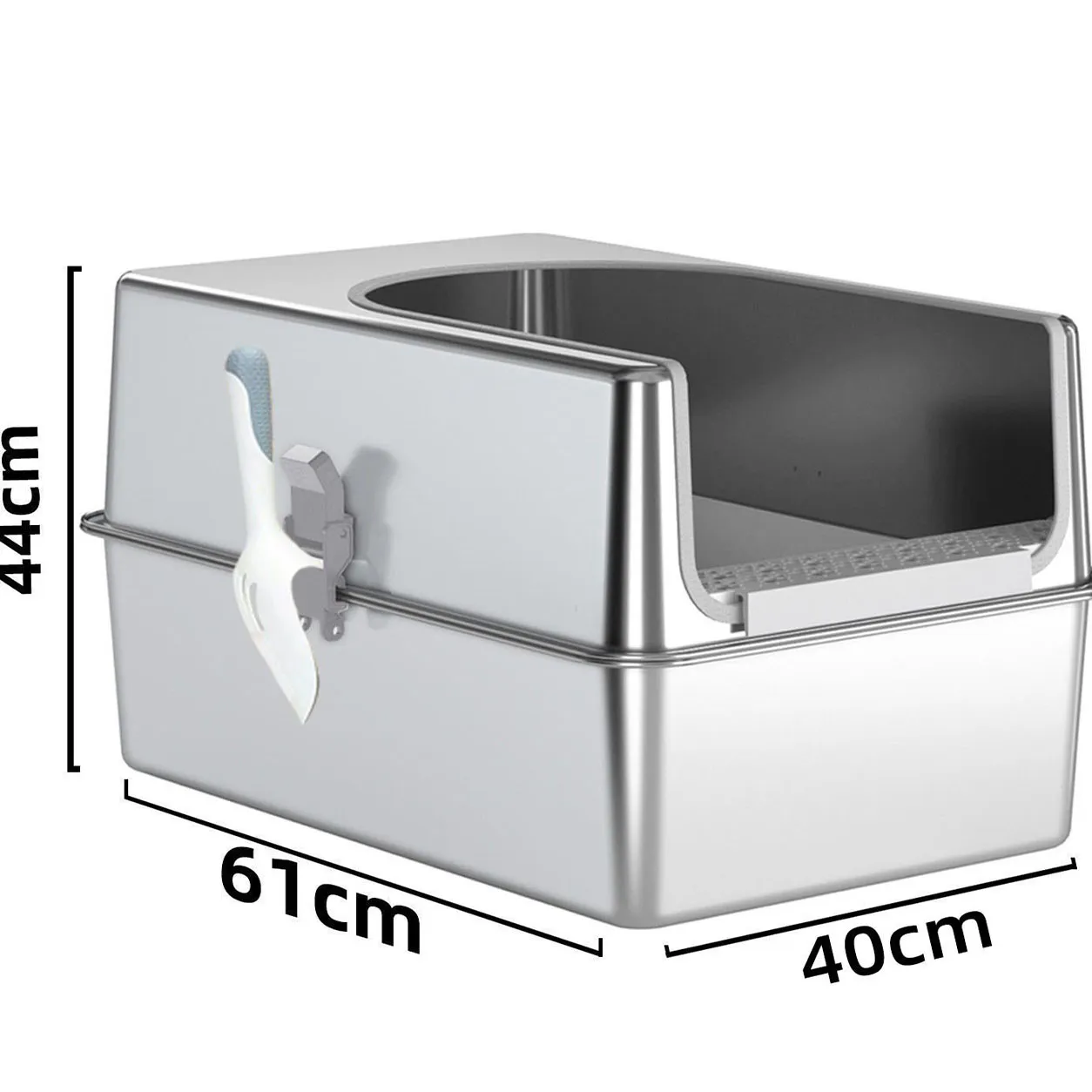 Extra Large Stainless Steel Cat Litter Box with High