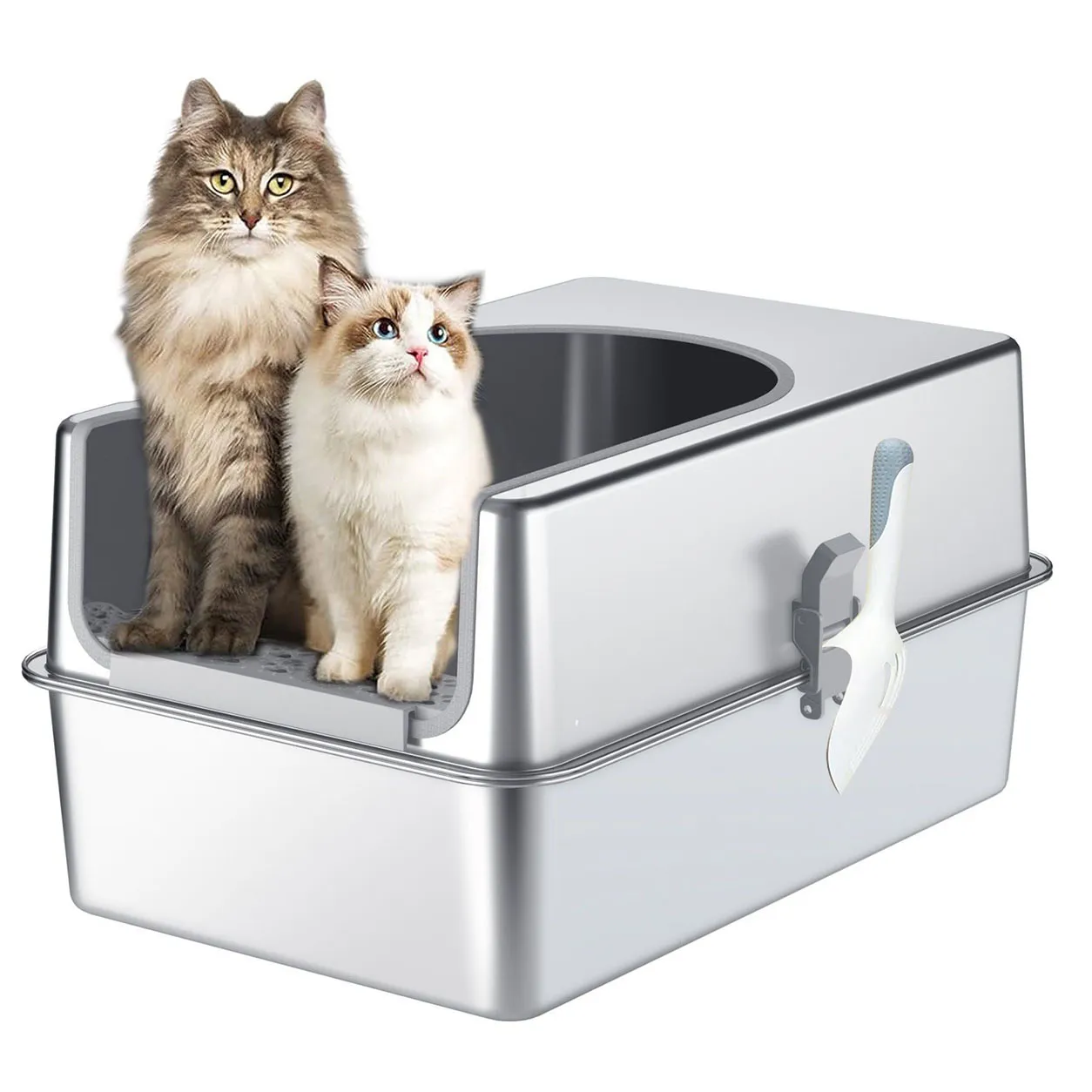 Extra Large Stainless Steel Cat Litter Box with High