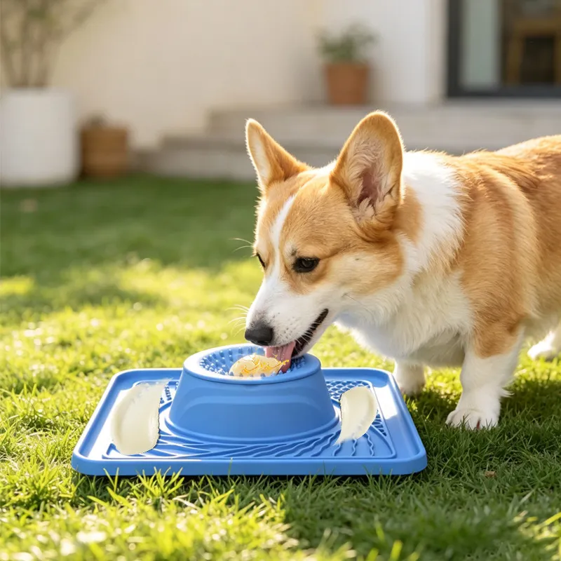 Dog Lick Bowl with Rolling Ball