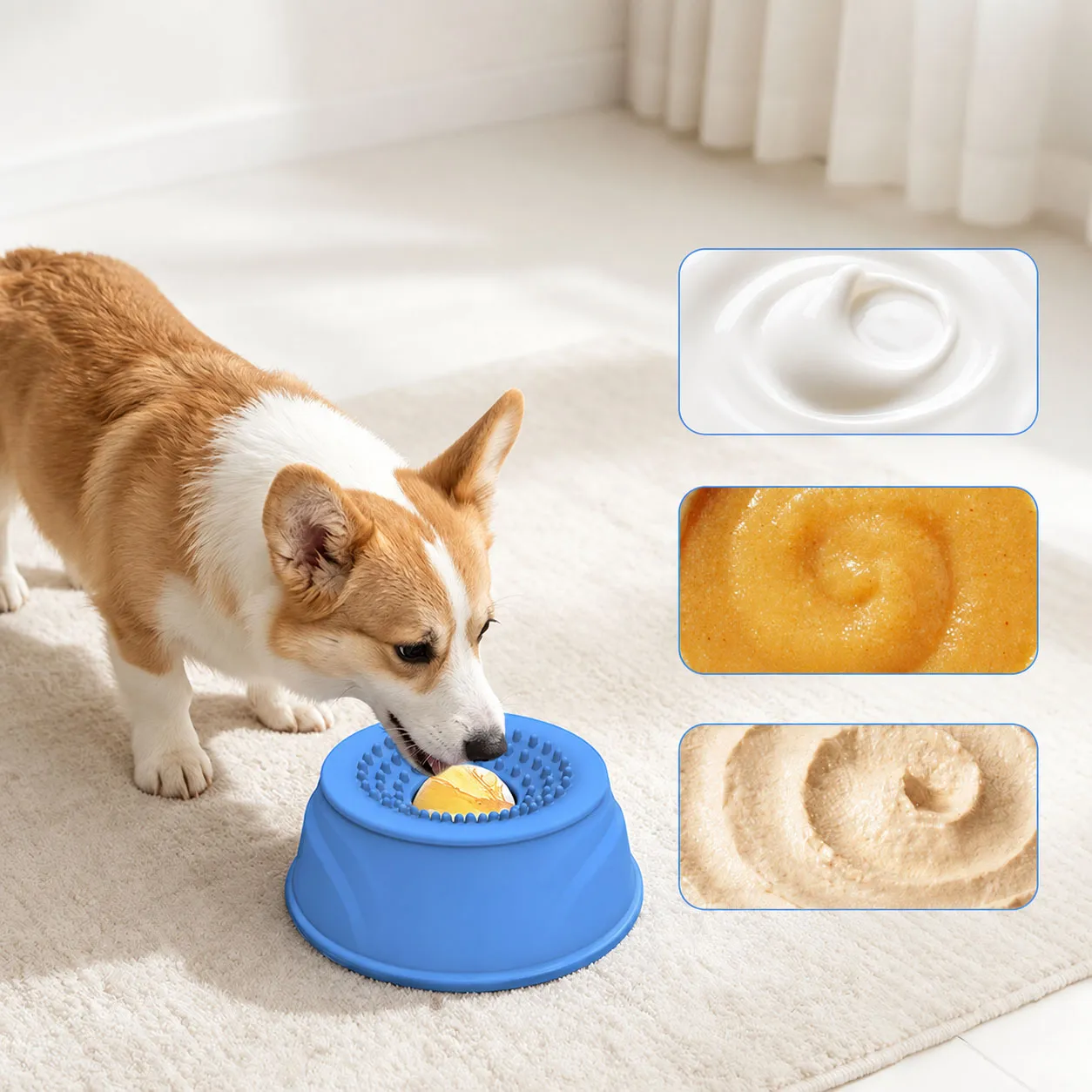 Dog Lick Bowl with Rolling Ball