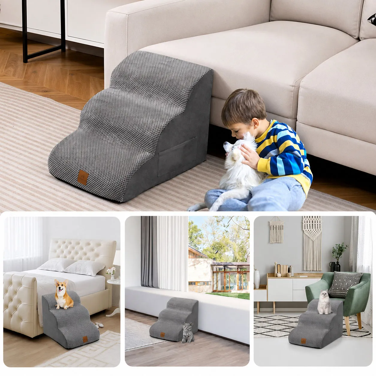 Foam Dog Ramp for High Bed and Couch
