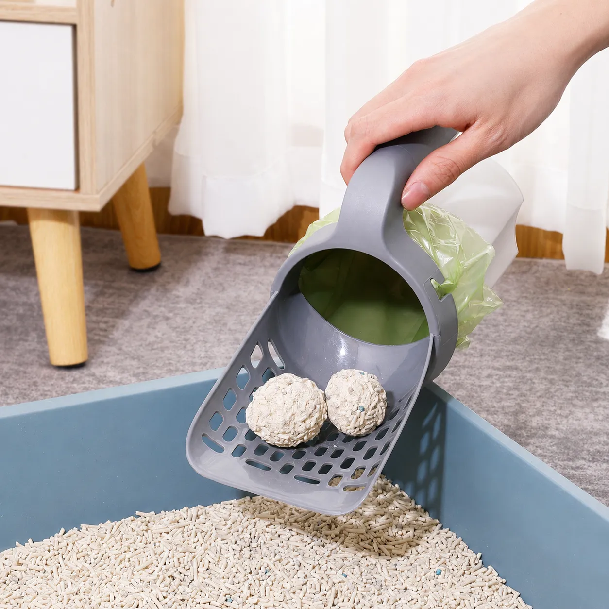 Removable Cat Litter Box Scoop for Easy Cleaning