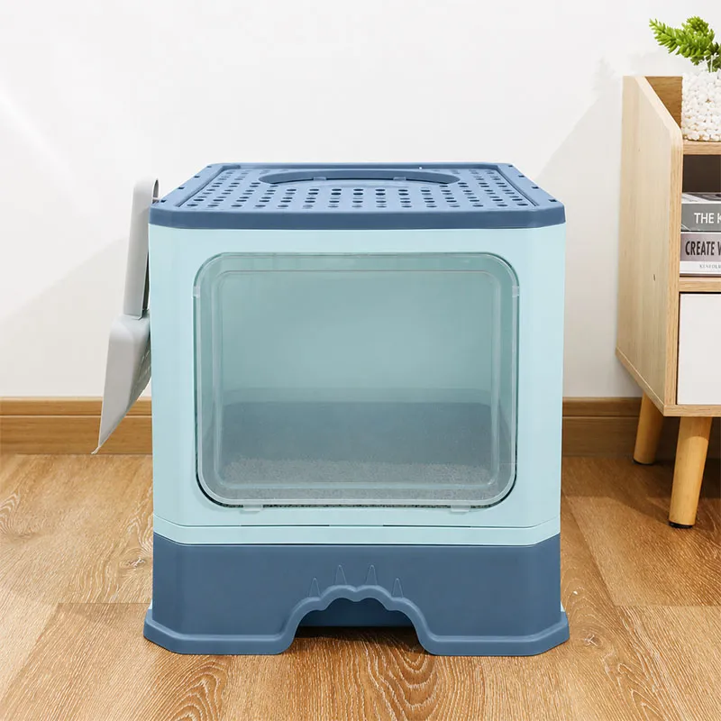 Fully Enclosed Drawer Top Entry Splash-Proof Cat Litter Box