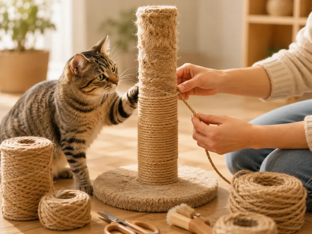 DIY Cat Scratcher Rope: How to Build and Repair Cat Scratching Posts?