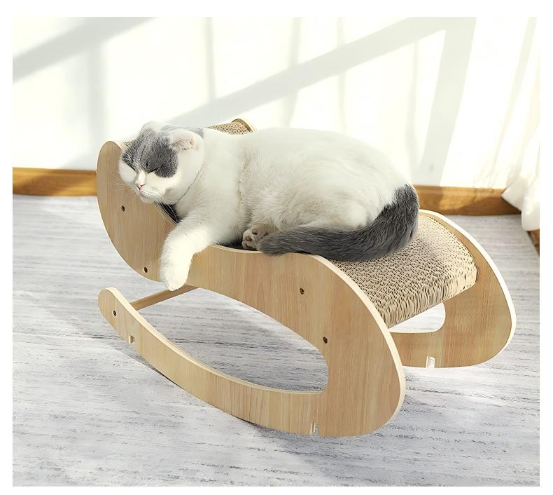wooden cat scratcher bed, wooden cat scratcher sleeping bed, cat scratcher cardboard bed,