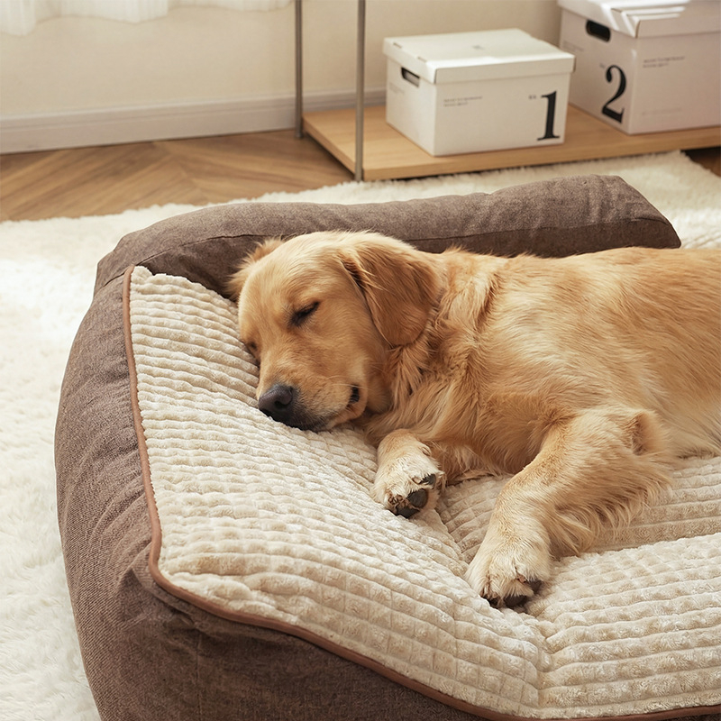 washable plaid dog bed, waffle textured dog bed, plaid dog bed, gingham dog bed, checkered dog bed, machine washable dog bed, suede fabric dog bed, warm dog bed