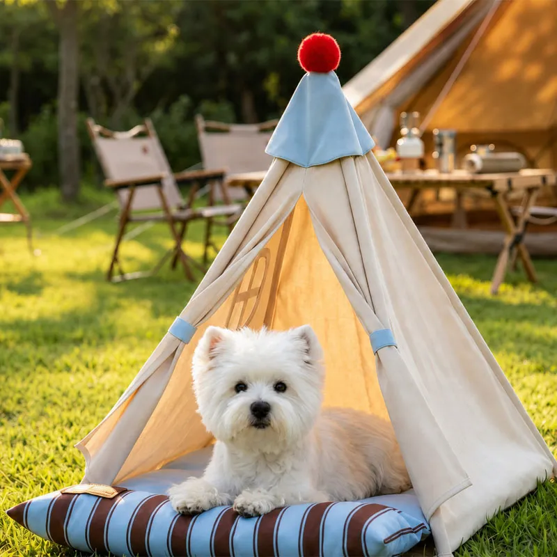 Semi-closed Pet Sleeping House Camp Tent