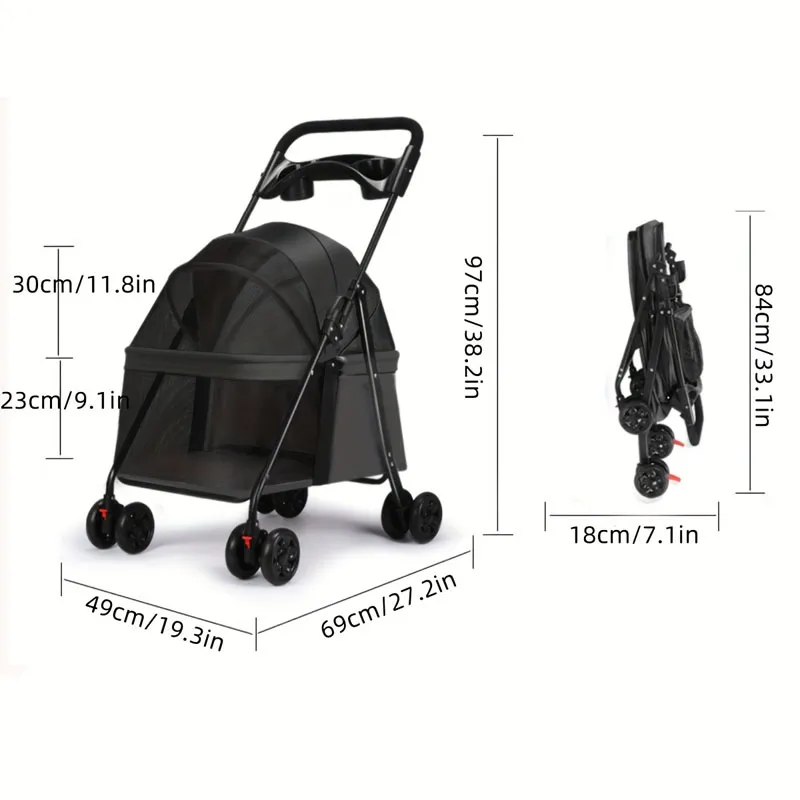 Foldable Pet Travel Stroller