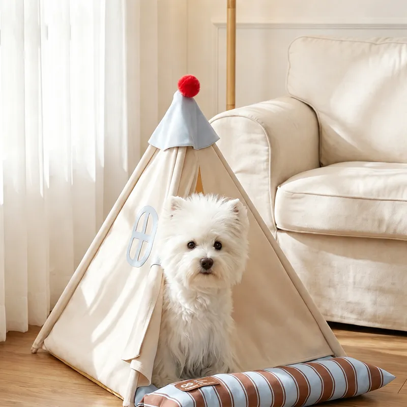 Semi-closed Pet Sleeping House Camp Tent