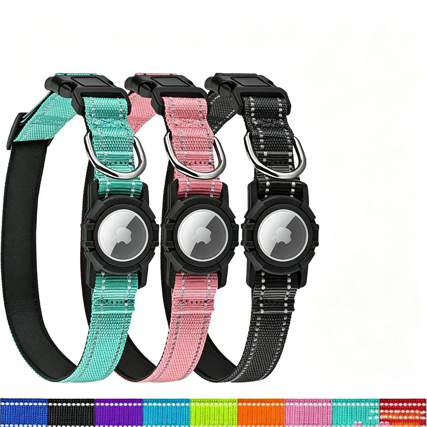Anti-Lost Reflective Nylon AirTag Dog Collar