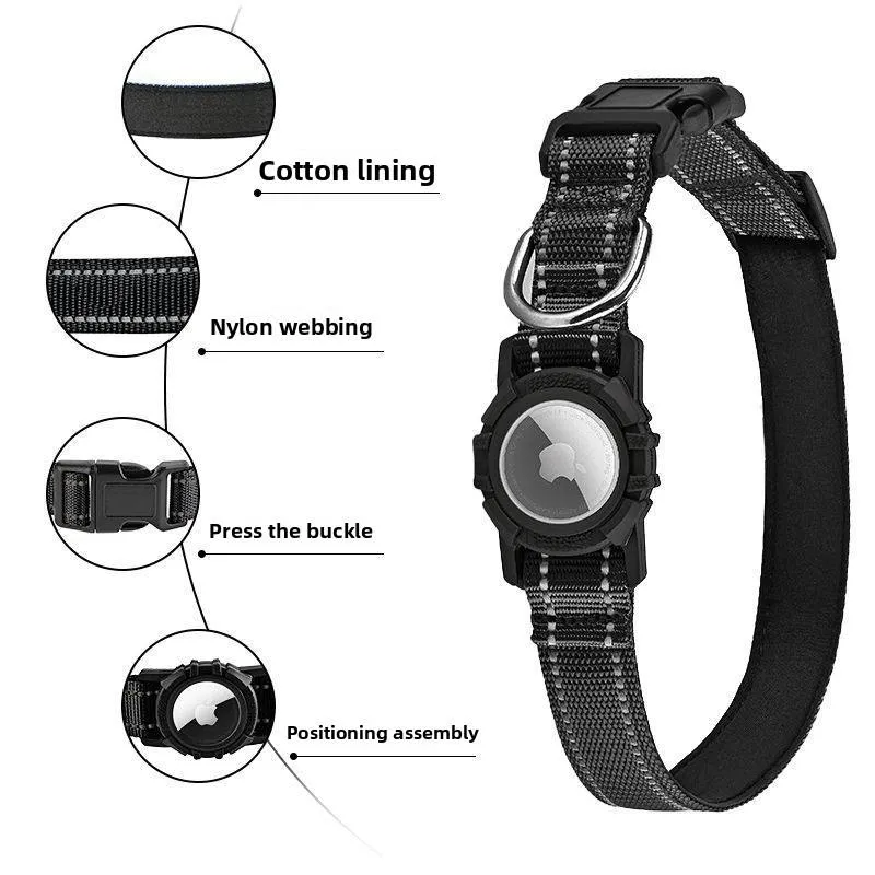 Anti-Lost Reflective Nylon AirTag Dog Collar