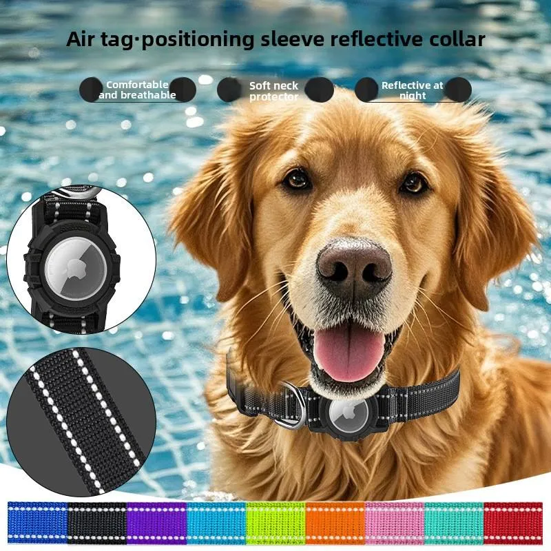 Anti-Lost Reflective Nylon AirTag Dog Collar
