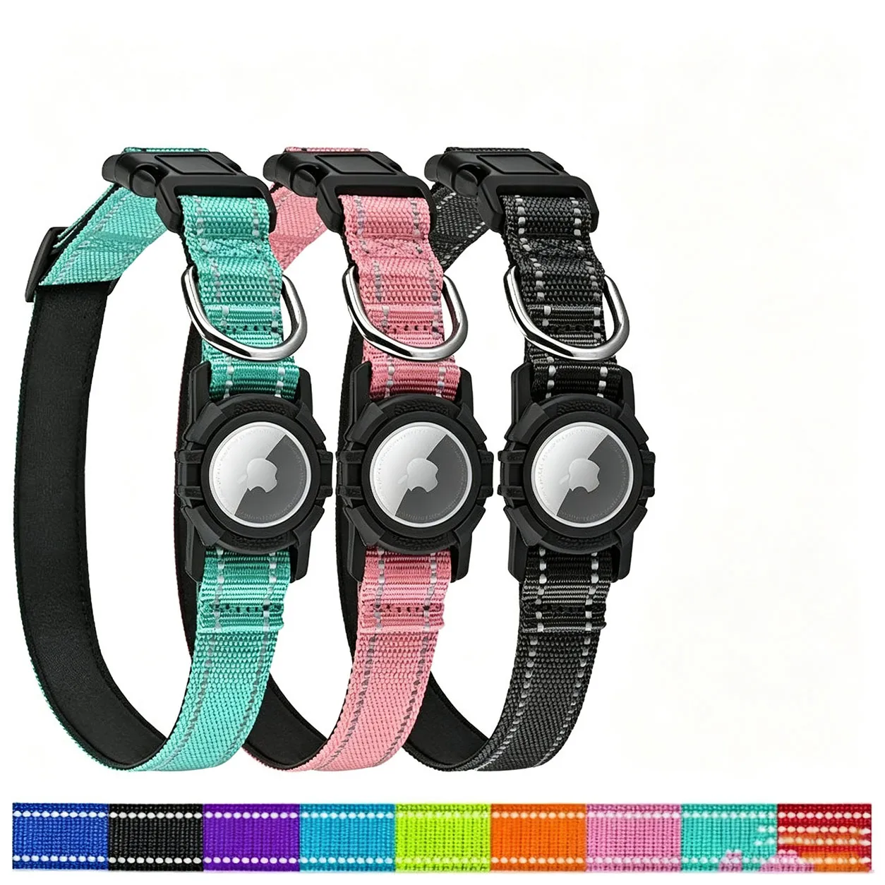 Anti-Lost Reflective Nylon AirTag Dog Collar