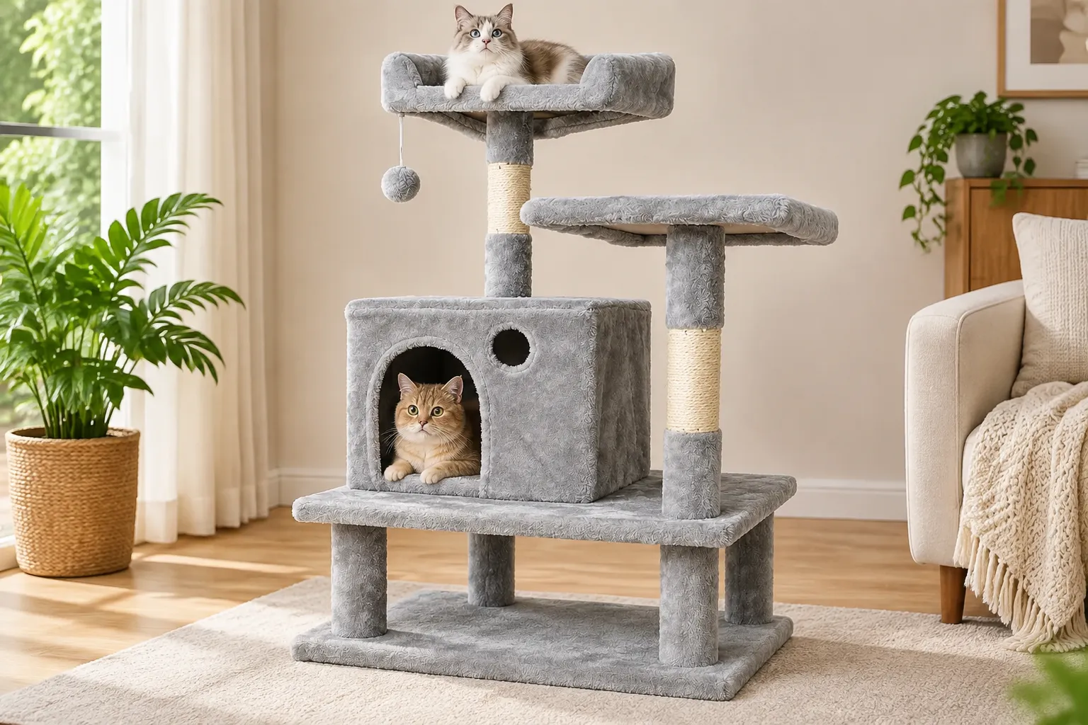 Cat Trees for Large Cats: Height, Base Size & Load Specs