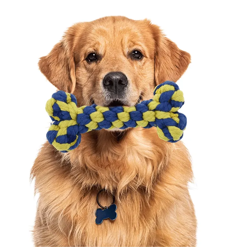 Bone Shape Rope Braid Dog Chew Toy